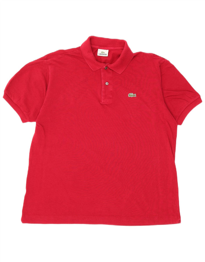 LACOSTE Herren-Poloshirt, Größe 5, große rote Baumwolle