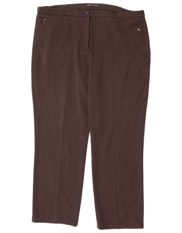 Marks & Spencer Damen Slim Freizeithose UK 18 XL W38 L29 Grau Polyester