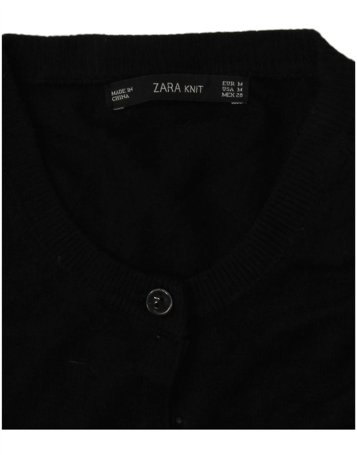 Zara Damen Strickjacke UK 14 Medium Schwarz