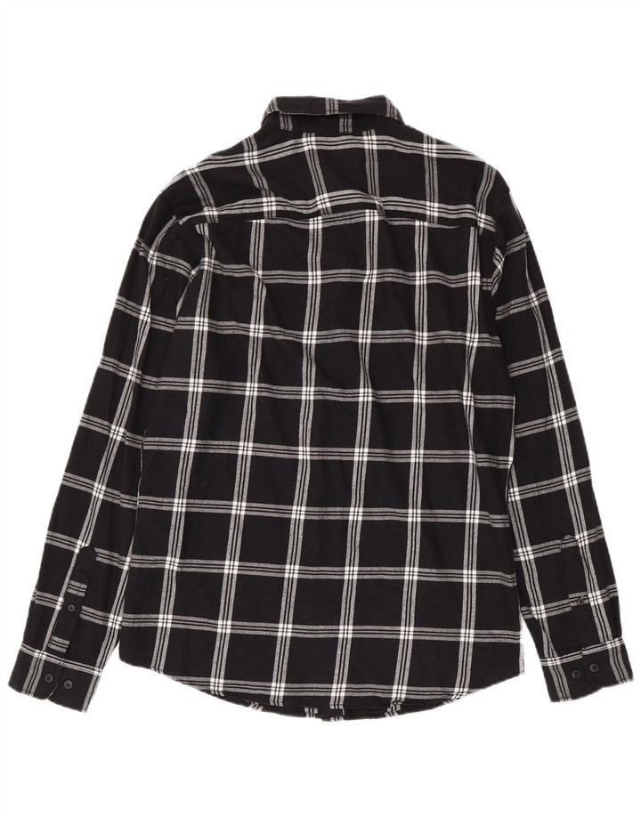 Jack & Jones Herren-Flanellhemd, groß, schwarz, kariert, Baumwolle