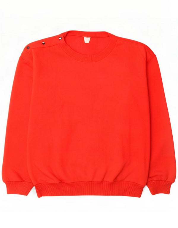Vintage Herren Pullover mit Rundhalsausschnitt, groß, rot, Acryl