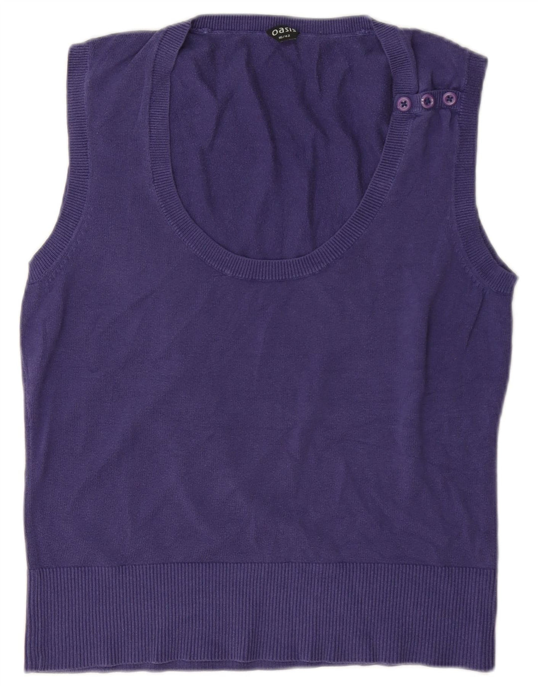 Oasis Damen-Weste-Top, UK 44, Größe L, Marineblau, Baumwolle