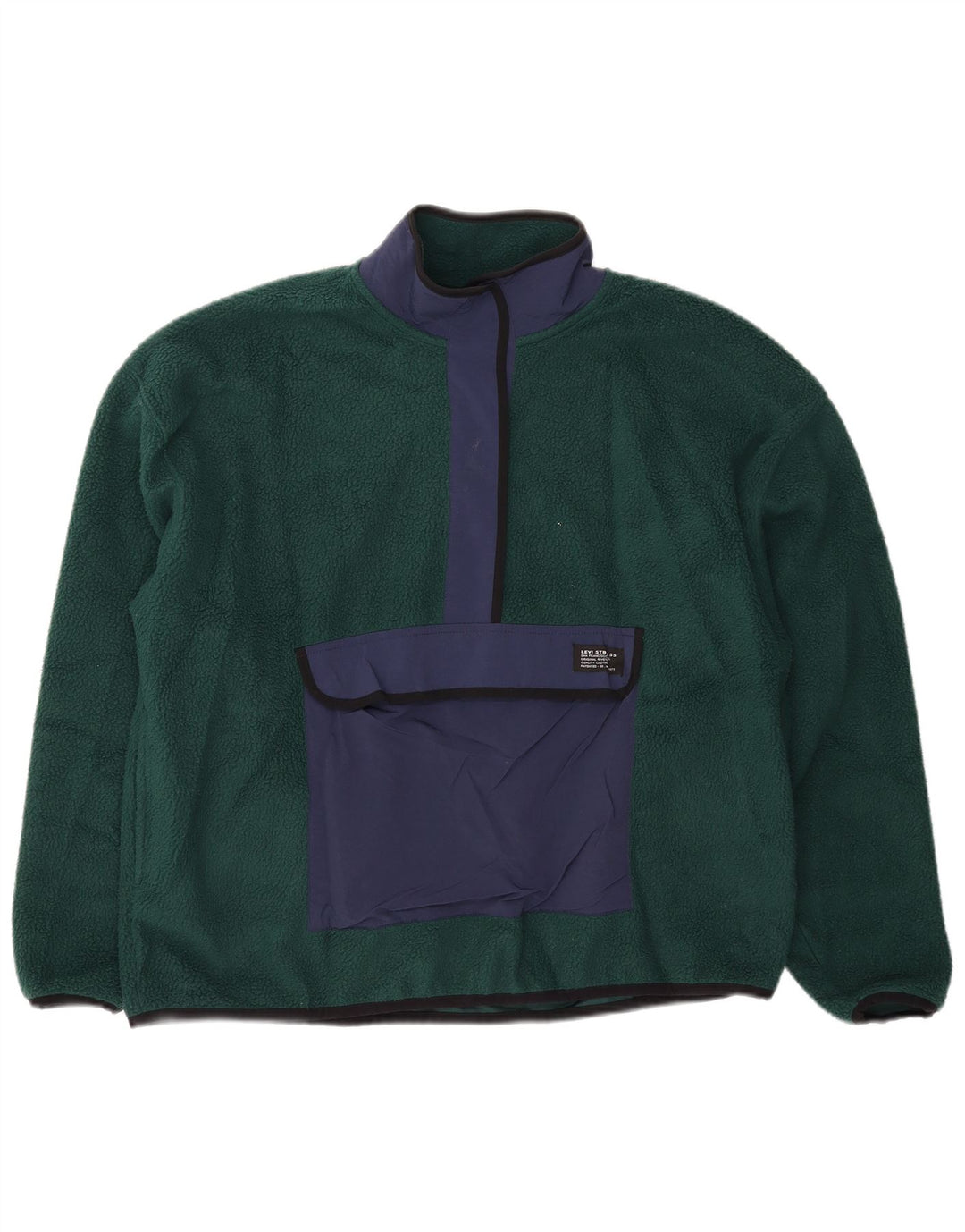 Levi's übergroßer Fleece-Pullover für Damen, UK 14, Mittelgrün, Farbblock