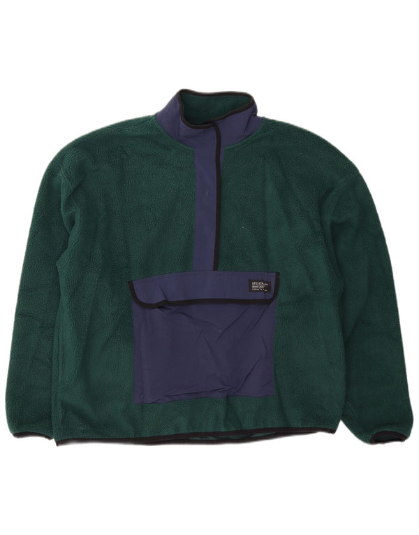 Levi's übergroßer Fleece-Pullover für Damen, UK 14, Mittelgrün, Farbblock