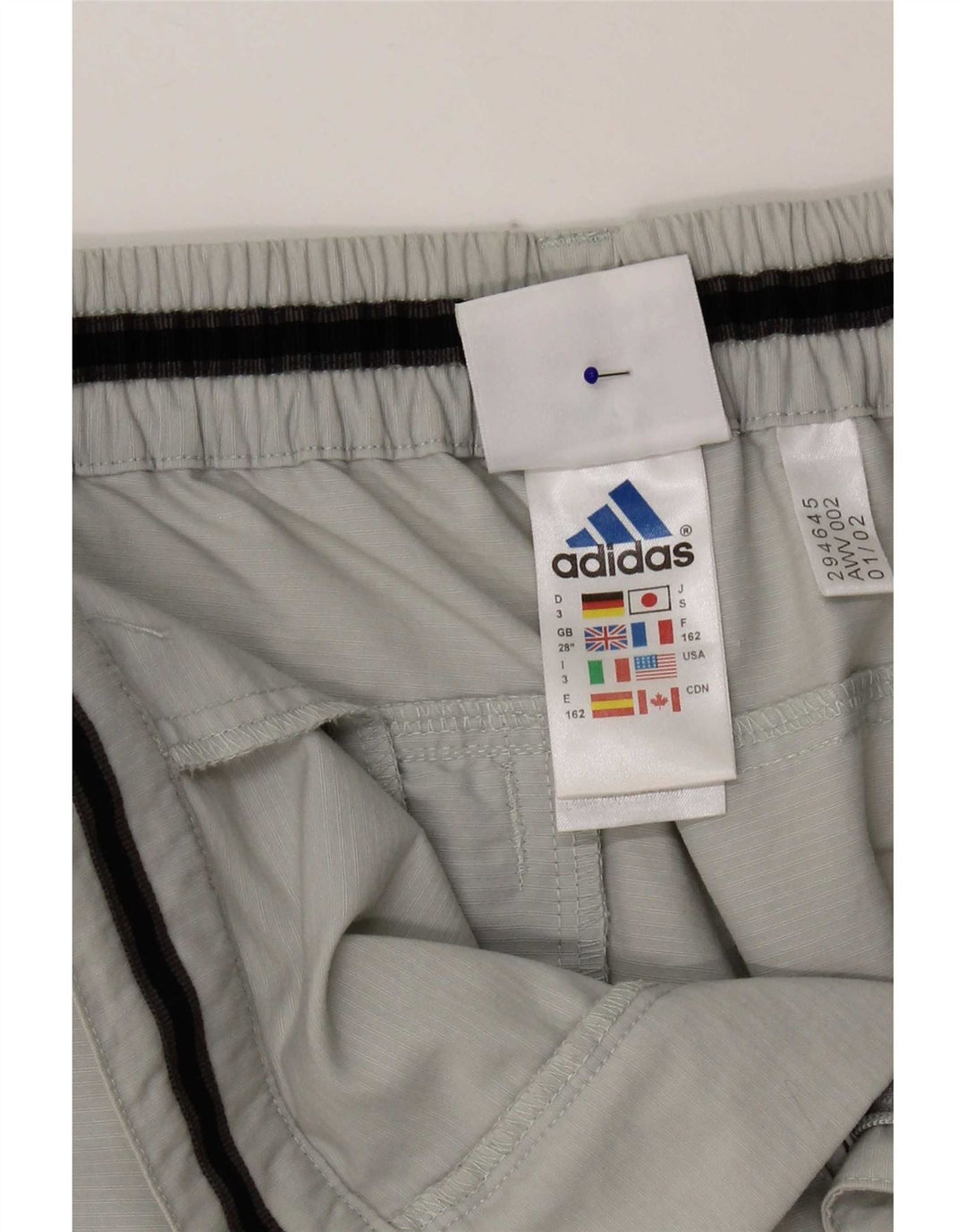 Adidas Damen Caprihose W28 L20 Graues Polyamid
