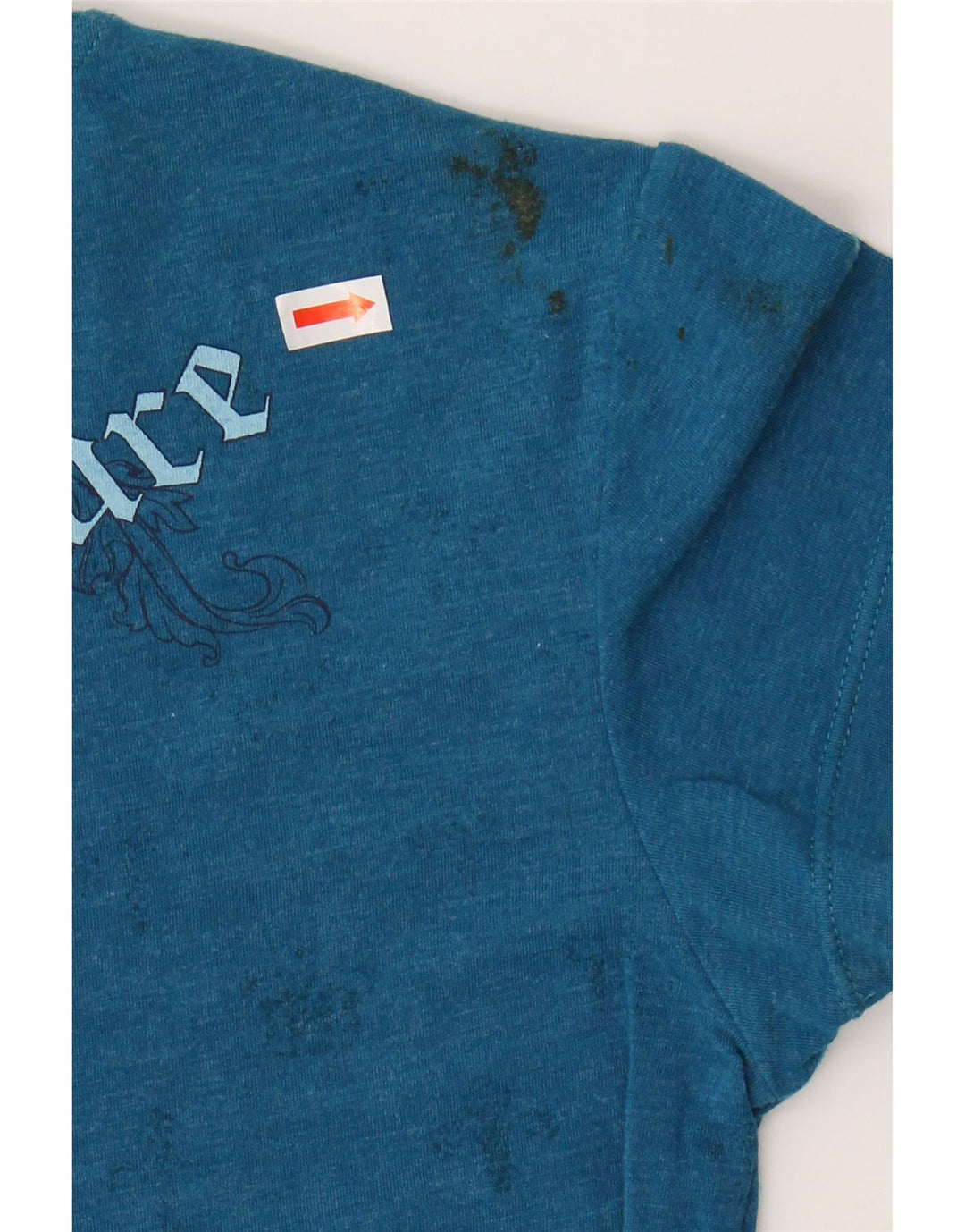 HARD ROCK CAFE Damen San Diego Graphic T-Shirt Top UK 8 Small Blau Baumwolle