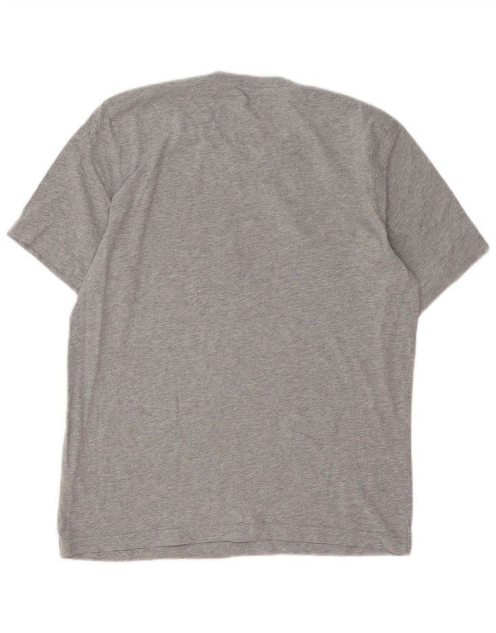 ADIDAS Herren T-Shirt-Oberteil aus mittelgrau gesprenkelter Baumwolle