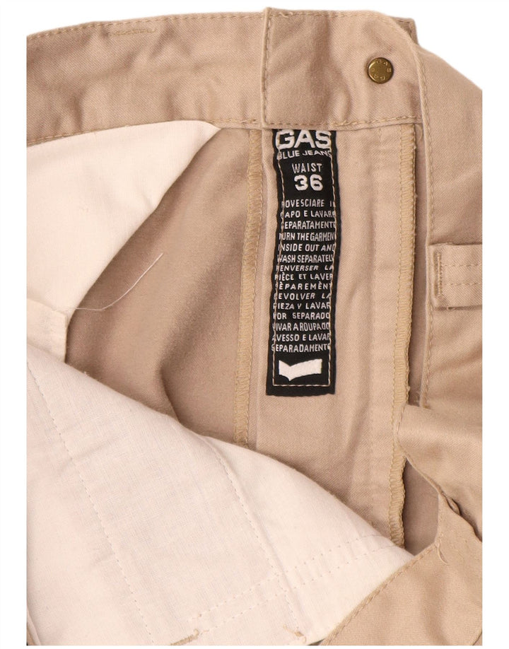 Gas Herren gerade Chinohose W36 L29 Beige Baumwolle