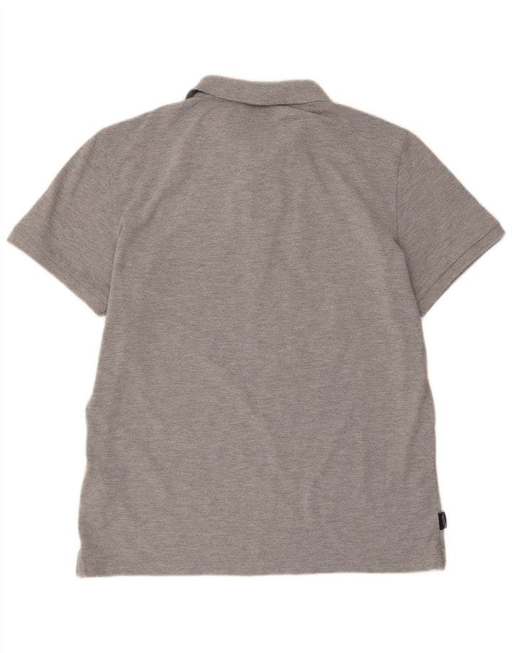 SUPERDRY Herren-Poloshirt XL aus grau melierter Baumwolle