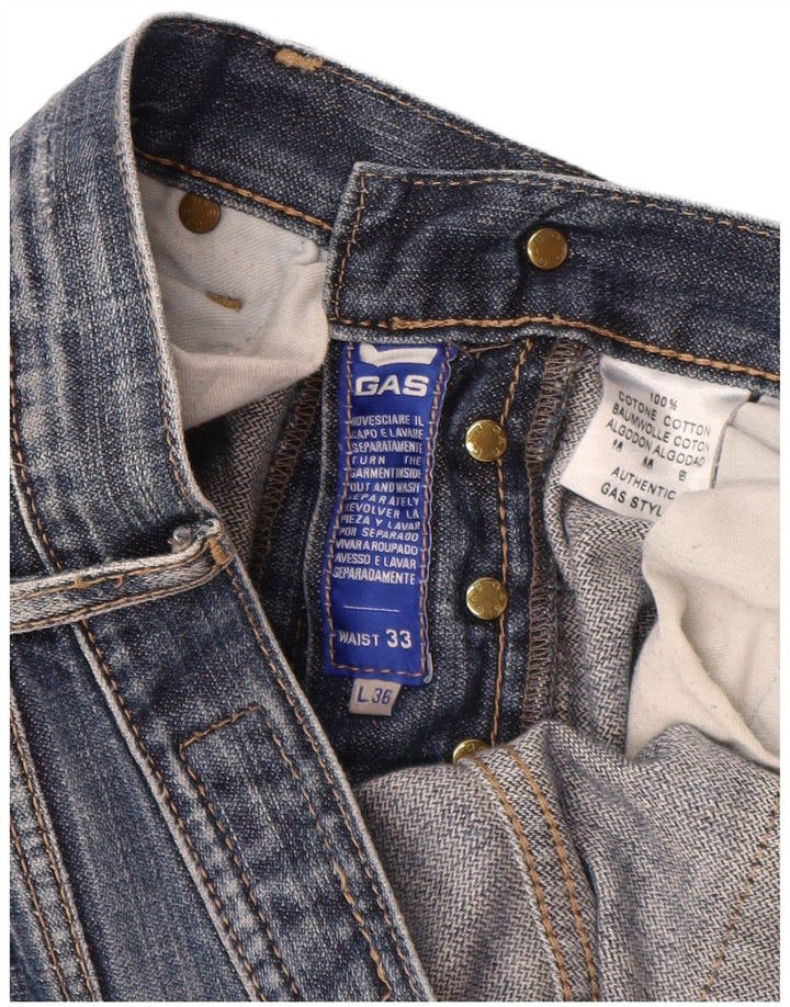 Gas Herren Straight Jeans W33 L34 Blaue Baumwolle