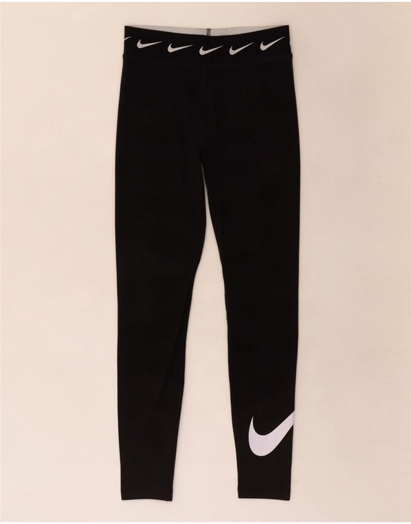 Nike Damen Dri Fit Graphic Leggings UK 8 Small Schwarz Baumwolle