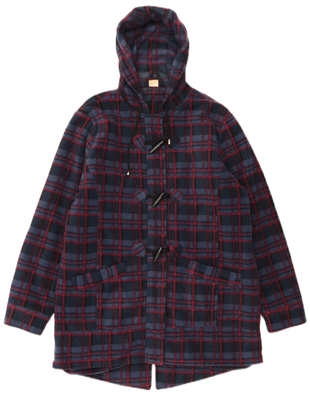 Cotton Traders Damen-Parka mit Kapuze, UK 16, Größe L, Marineblau, kariert
