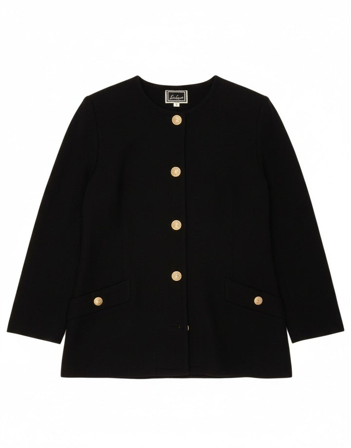 Luisa Spagnoli Damen 5-Knopf-Blazerjacke UK 12 Mittelschwarz