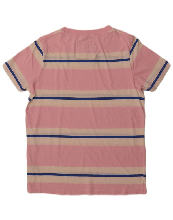 ABERCROMBIE & FITCH Herren-Muskel-T-Shirt-Oberteil XL aus rosa gestreifter Baumwolle