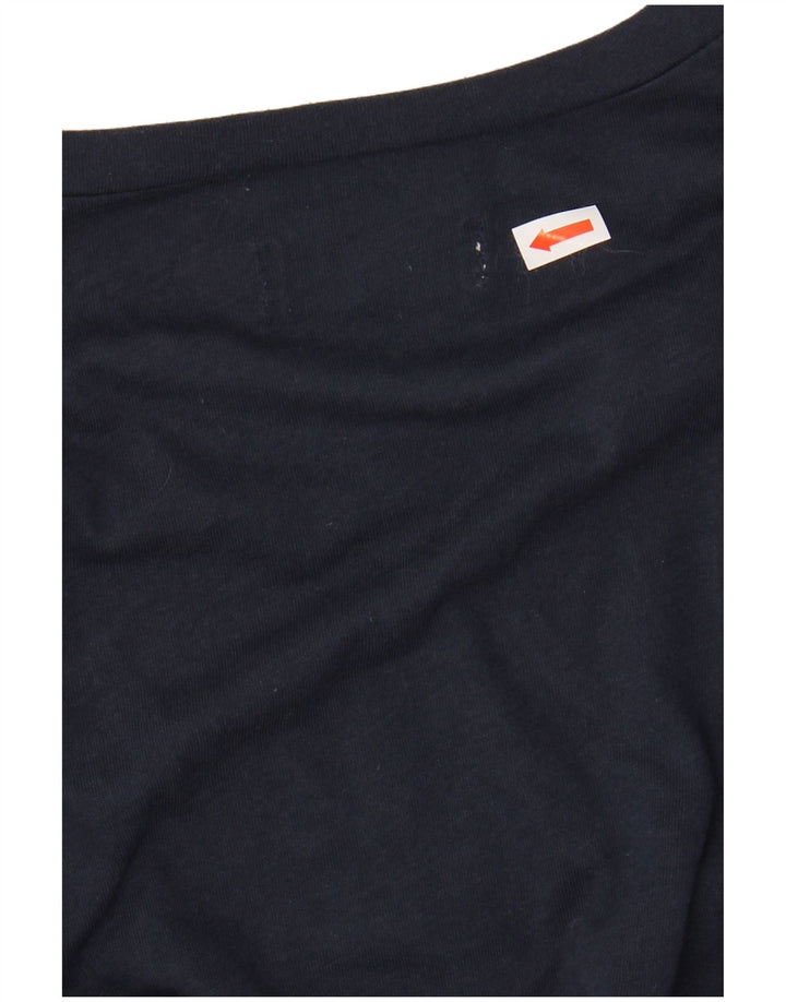 HOLLISTER Damen Grafik-T-Shirt-Oberteil UK 6 XS Marineblaue Baumwolle