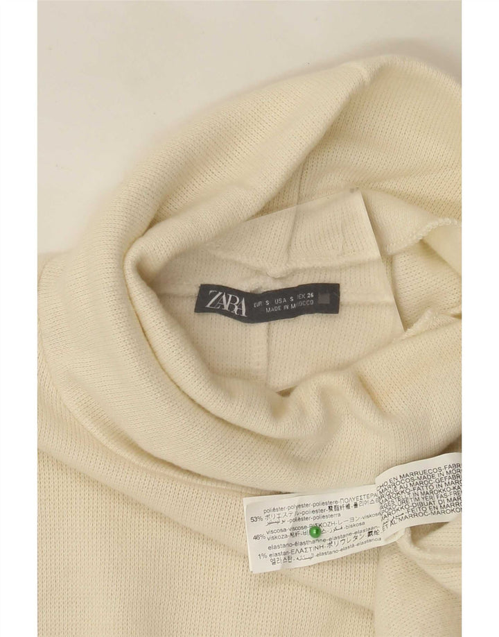 Zara Damen Pulloverkleid UK 10 Small Beige Polyester