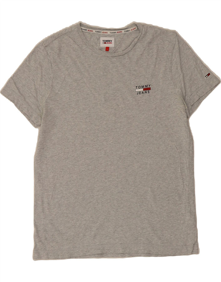 TOMMY HILFIGER Mens T-Shirt Top Large Grey Cotton Vintage Tommy Hilfiger and Second-Hand Tommy Hilfiger from Messina Hembry 