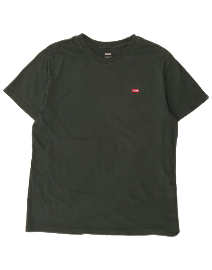 Levi's Herren Standard-T-Shirt-Oberteil aus mittelgrüner Baumwolle