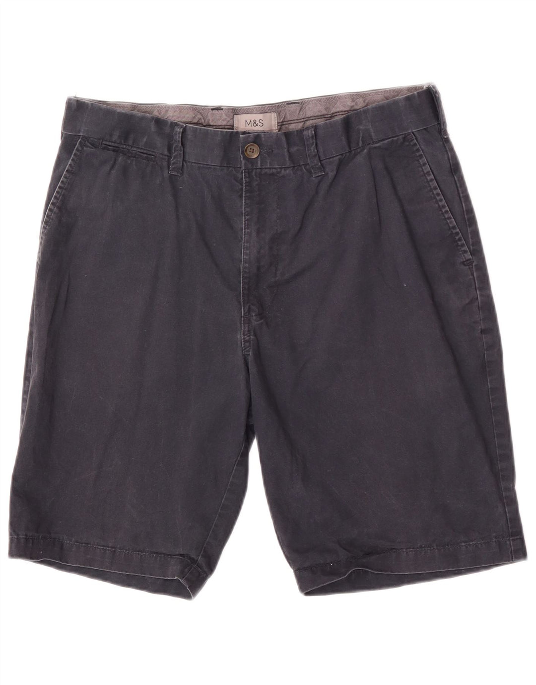 Marks & Spencer Herren-Chinoshorts W34, Größe L, Marineblau, Baumwolle