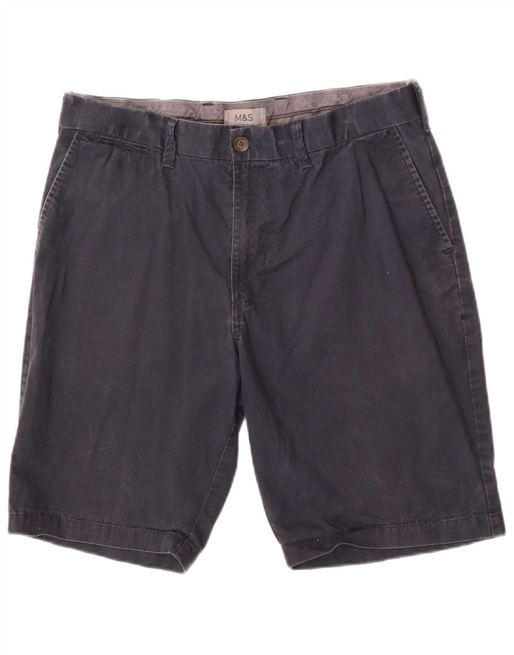 Marks & Spencer Herren-Chinoshorts W34, Größe L, Marineblau, Baumwolle