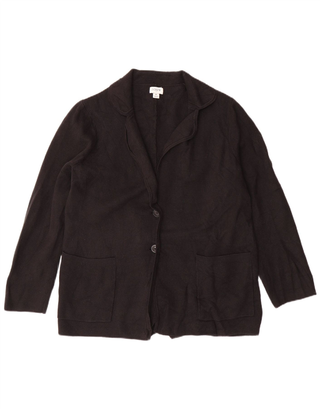 J. CREW Damen-Blazerjacke mit 2 Knöpfen, UK 14, mittelschwarz, Baumwolle