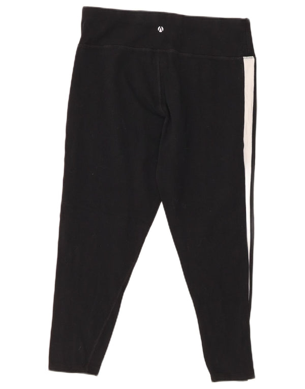 Marks & Spencer Damen Capri-Leggings UK 14 Große schwarz gestreifte Baumwolle