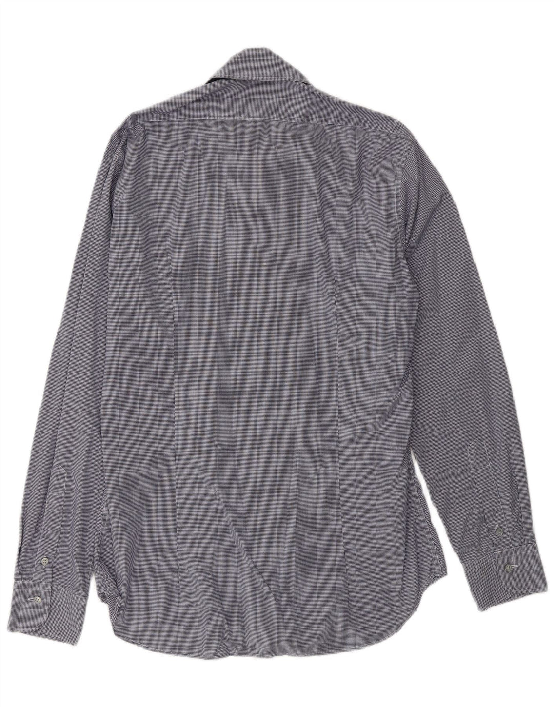 SIVIGLIA Herrenhemd Größe 40 15 3/4 Mittel Marineblau Gingham