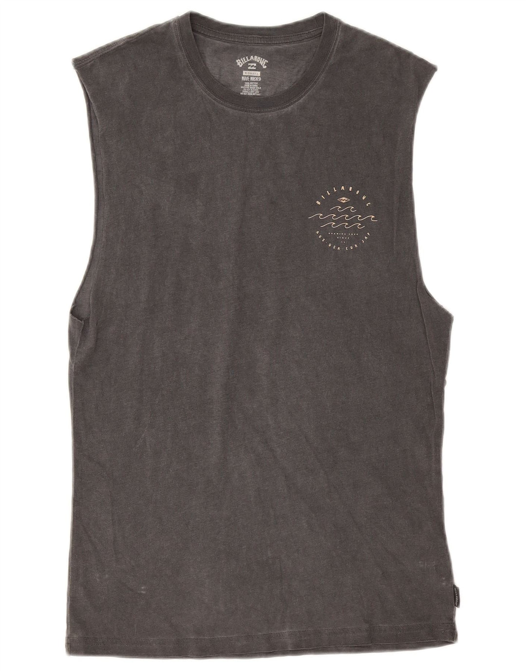 Billabong Mens Graphic Vest Top XS Graue Baumwolle