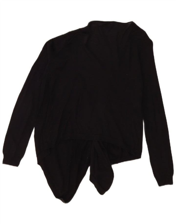Massimo Dutti Offener Damen-Cardigan-Pullover UK 10 Small Schwarz Baumwolle