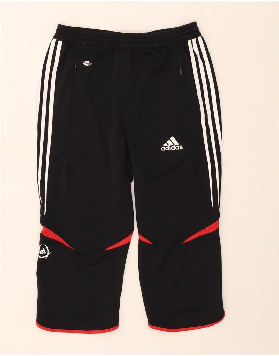 Adidas Herren Capri-Trainingshose, groß, schwarzes Farbblock-Polyester
