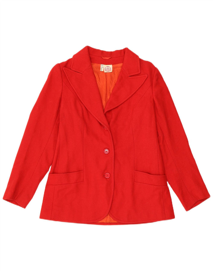 Vintage Damen 3-Knopf-Blazer-Jacke IT 44 Medium Red Classic