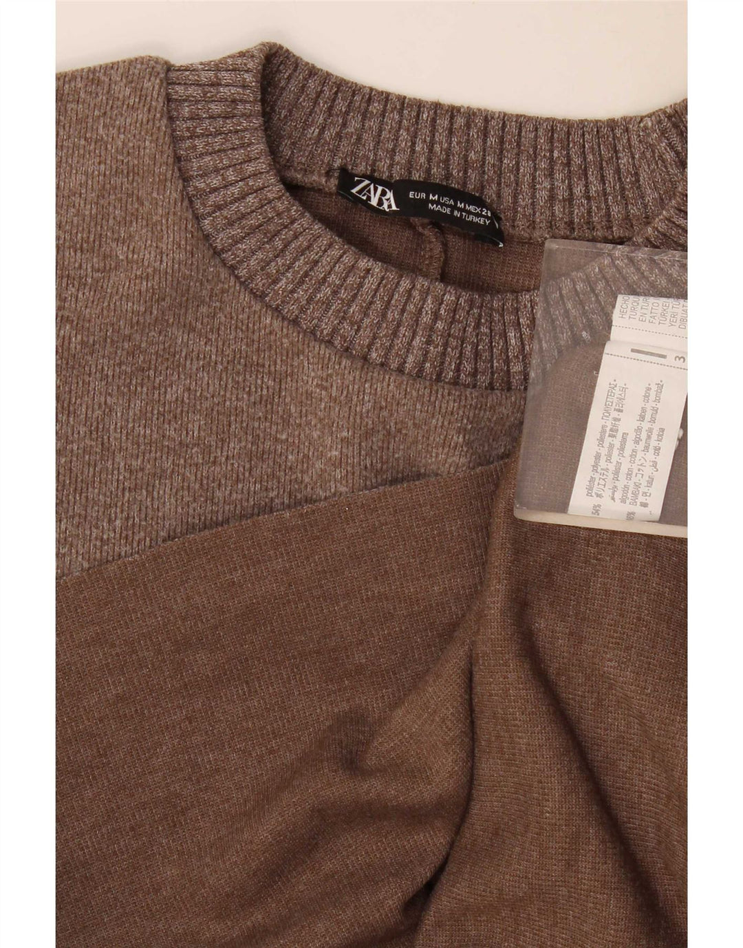 Zara Damen Blusenoberteil UK 14 Mittelbraunes Polyester