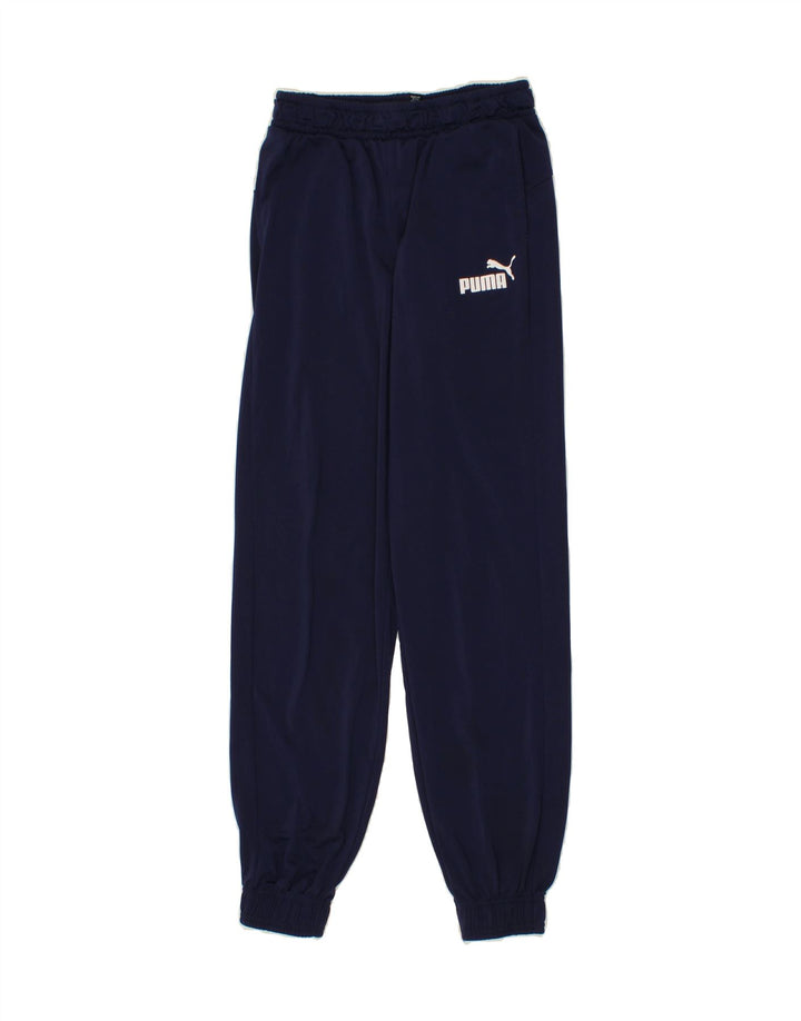 PUMA Boys Tracksuit Trousers Joggers 13-14 Years Navy Blue Polyester Vintage Puma and Second-Hand Puma from Messina Hembry 