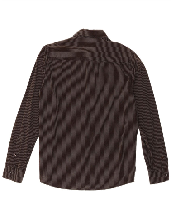 Quiksilver Herren-Mid-Fit-Hemd, klein, grau gestreift, Baumwolle