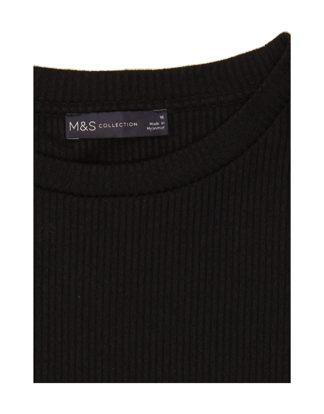 MARKS & SPENCER Womens Vest Top UK 16 Large Black Polyester Vintage Marks & Spencer and Second-Hand Marks & Spencer from Messina Hembry 