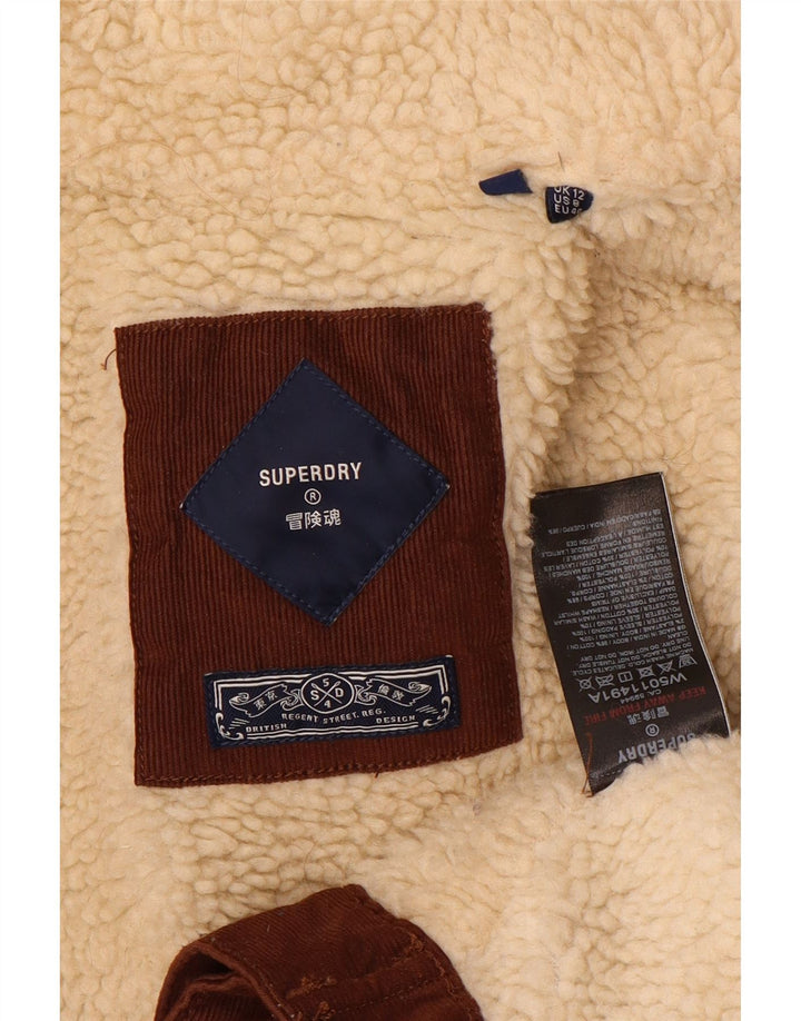 Superdry Sherpa-Cordjacke für Damen, UK 12, Mittelbraun, Farbblock