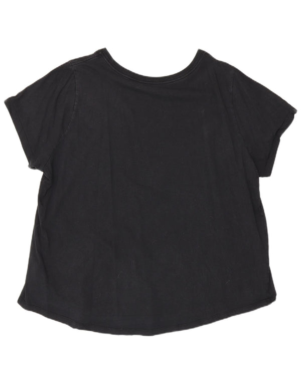 Nike Damen Graphic T-Shirt Top UK 20 2XL Schwarz Baumwolle