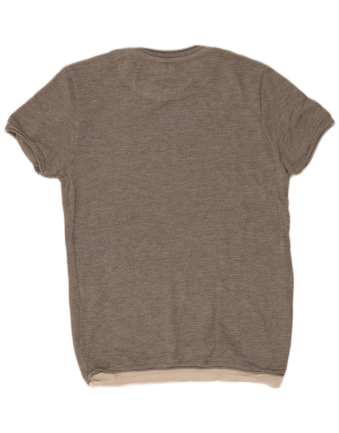 Zara Herren T-Shirt Oberteil Mittelgrau Baumwolle