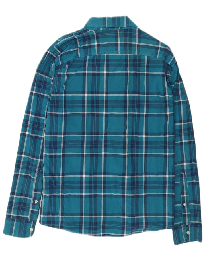 Hollister Herrenhemd, groß, blau, kariert, Baumwolle