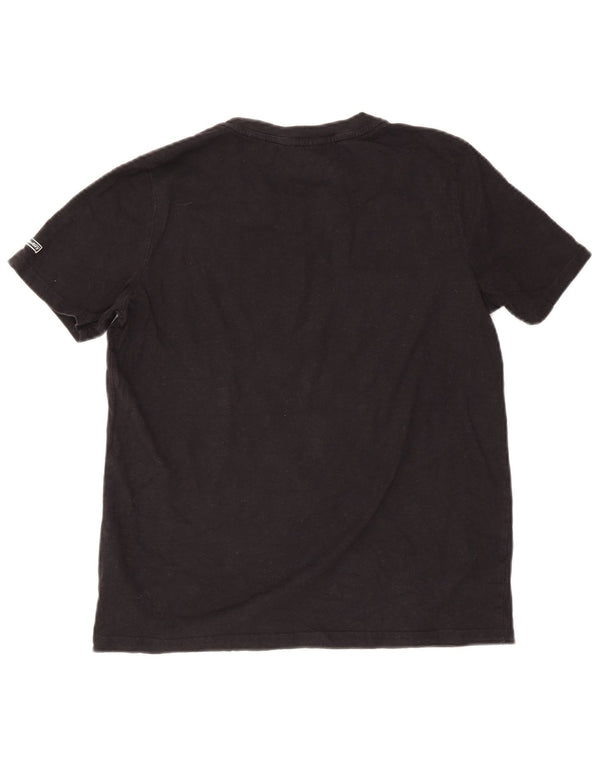 Superdry Damen Grafik-T-Shirt-Oberteil UK 12 Mittelschwarze Baumwolle
