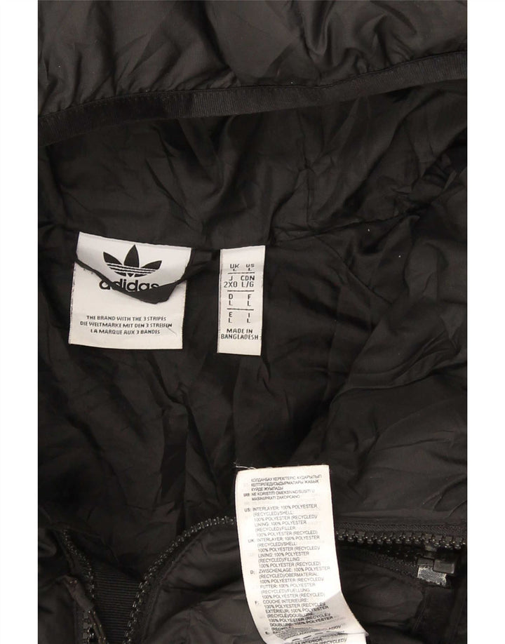 Adidas Herren Kapuzenjacke, gepolstert, UK 40, Größe L, Schwarz, Polyester