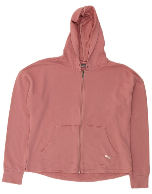 Puma Damen Zip Hoodie Pullover UK 18 XL Rosa Baumwolle