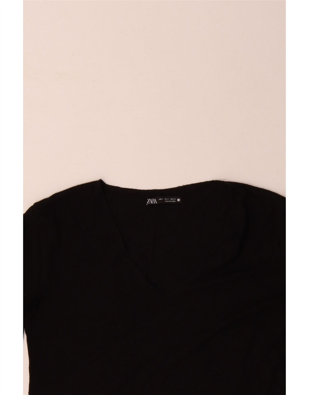 ZARA Damen Top Langarm UK 10 Small Schwarz