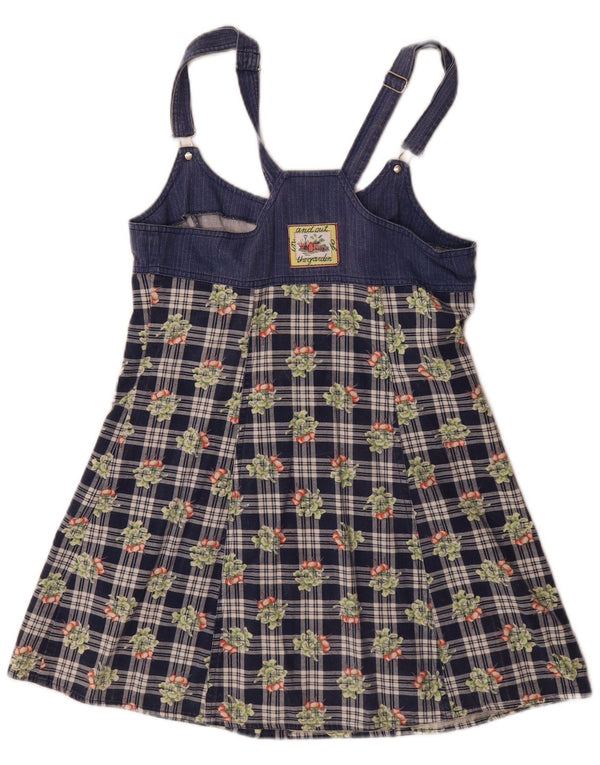 Colmar Mini-Latzkleid für Damen, UK 12, mittelgroß, marineblau, kariert, Baumwolle