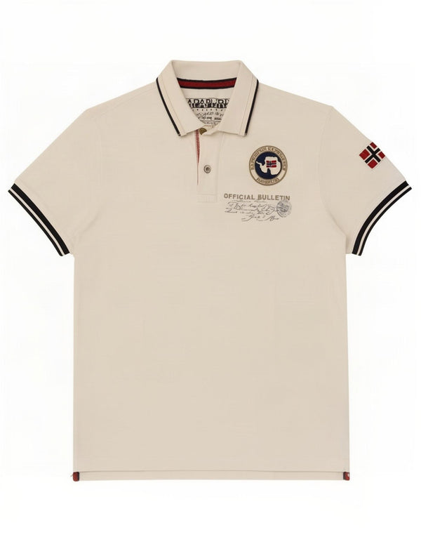 Napapijri Herren-Poloshirt mit Grafik, 2XL, weiße Baumwolle