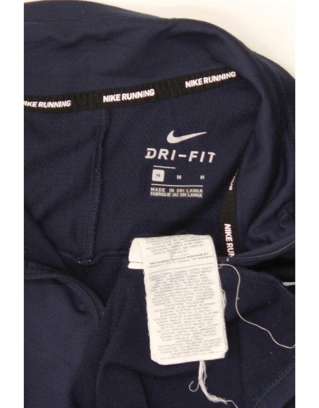 Nike Herren-Dri-Fit-Oberteil mit Reißverschluss, langärmlig, mittelblaues Polyester