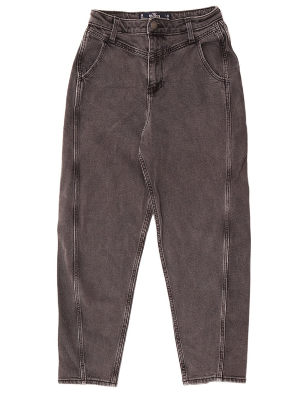 Hollister Damen Mom High Rise Tapered Jeans US 1 XS W25 L26 Schwarz