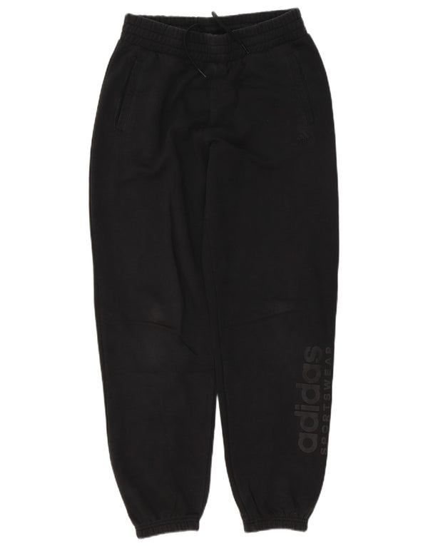 Adidas Boys Graphic Tracksuit Trousers Joggers 13-14 Years Black Cotton