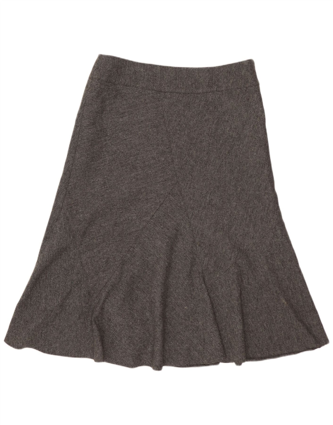 Marks & Spencer Damen A-Linienrock UK 12 Medium W32 Grau meliert Schurwolle