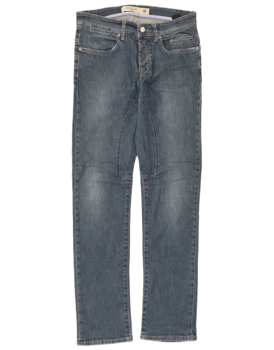 SIVIGLIA Herren Straight Jeans W32 L32 Blaue Baumwolle